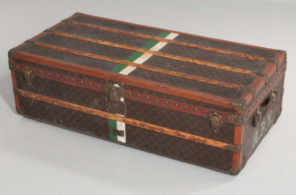 20th Century Goyard Steamer Trunk With Chevron Pattern, Paris, c