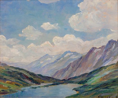 Hans Kleiber (German/American, 18871967) Wyoming Lake, Big Horn Mountains sold at auction on