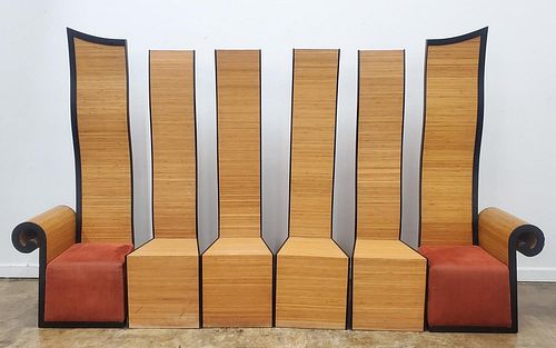 Set Six High Back Postmodern Dining Chairs For Sale At Auction On 23rd April Bidsquare
