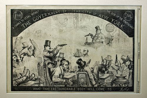 1867 Thomas Nast Harper's Weekly Cartoon - Tammany Hall for sale at ...