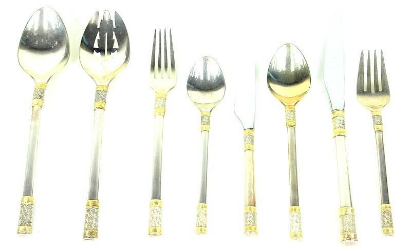 WALLACE Sterling Silver GOLDEN AEGEAN WEAVE Salad Forks Set of 4