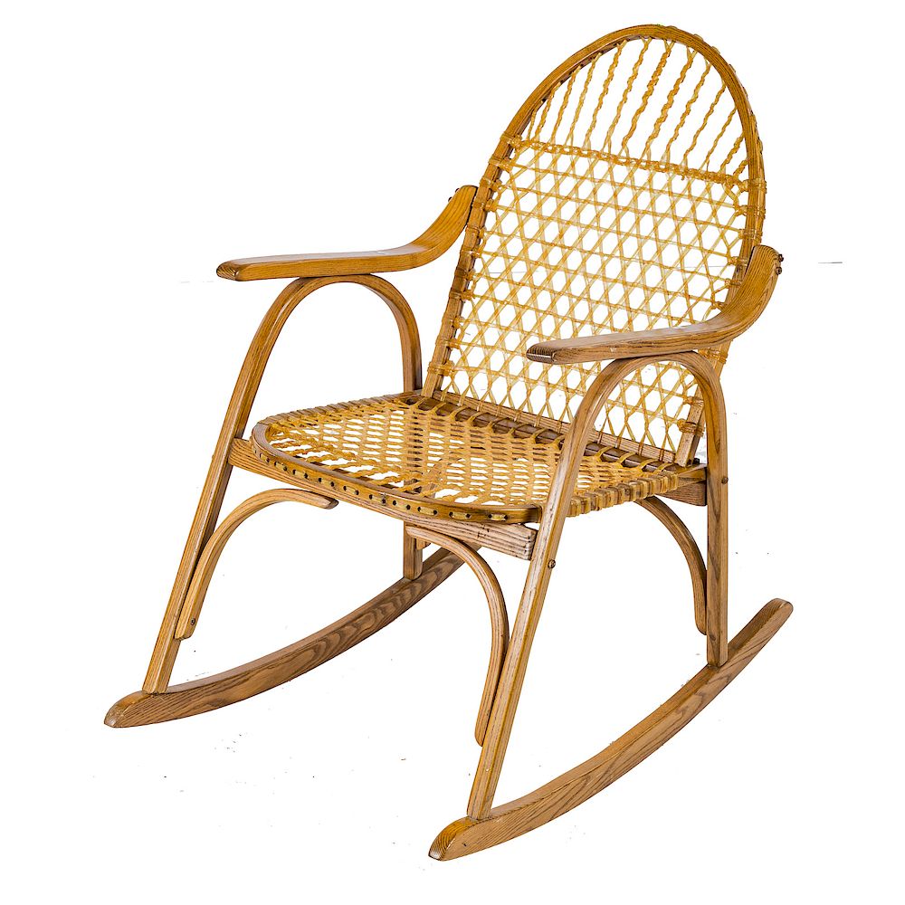 Vermont Tubbs Oak And Rawhide Rocking Chair By Alex Cooper