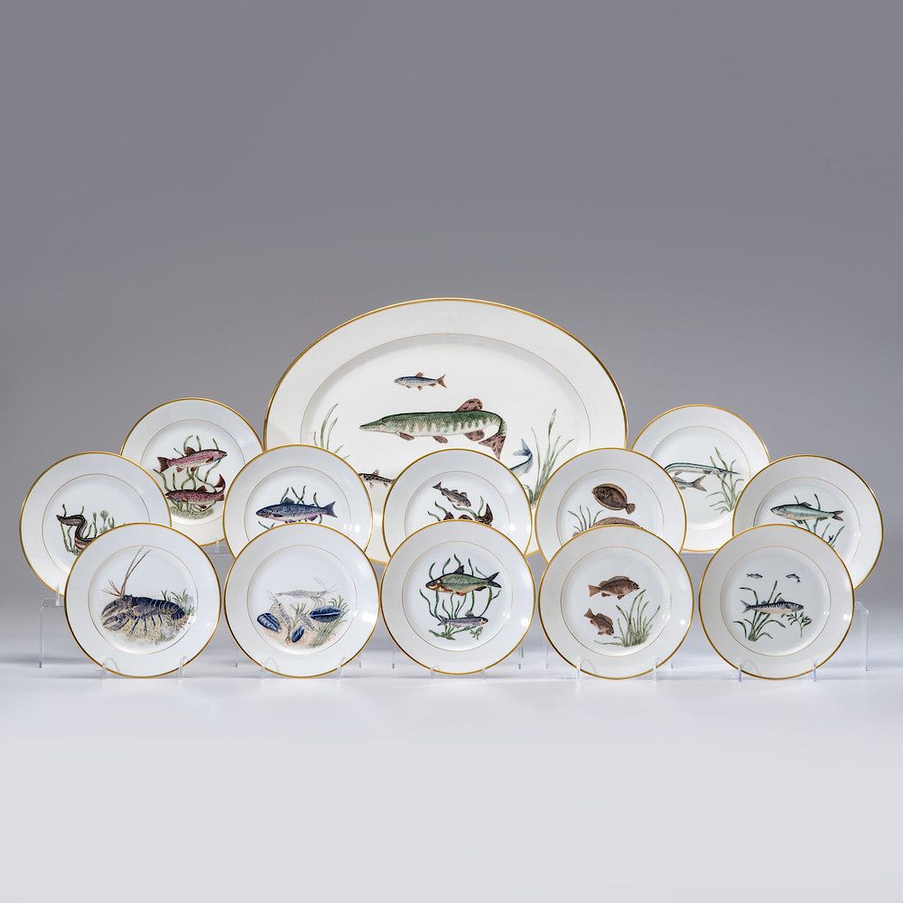 Royal Copenhagen Fish Platter with Associated Plates sold at auction on