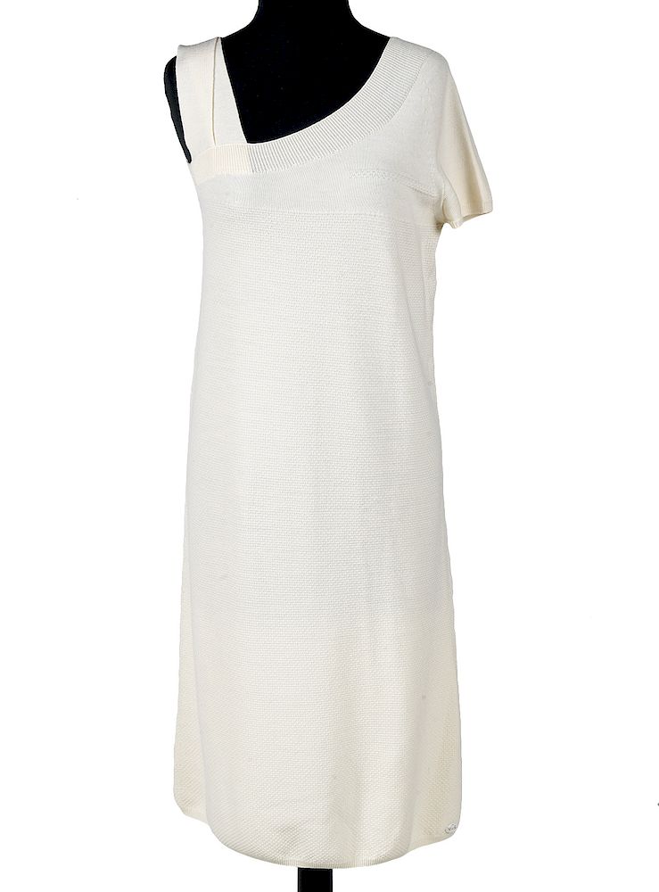 Chanel White Wool Sweater Dress Sz 40 By Abington Auction Gallery