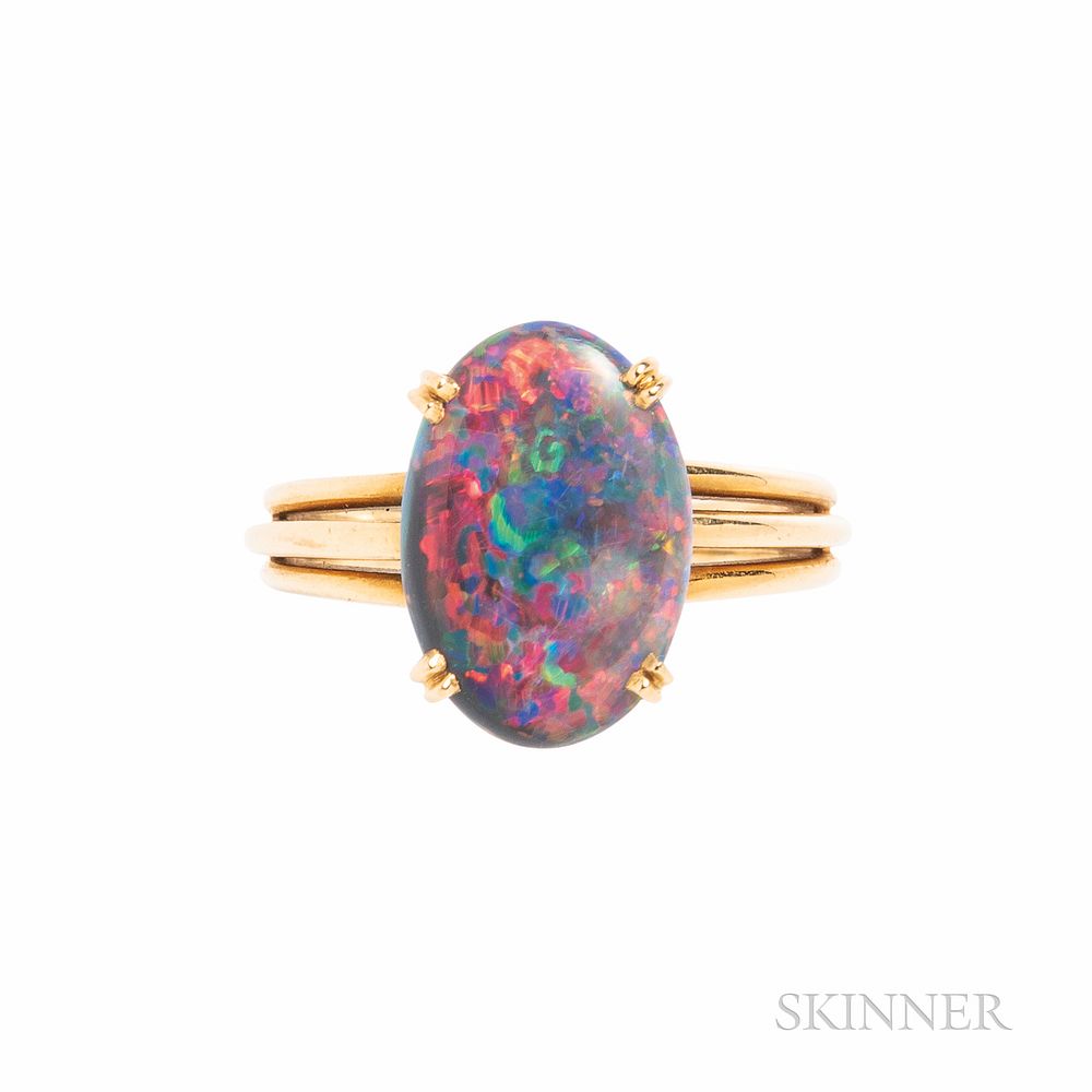 Cartier 18kt Gold and Black Opal Ring 