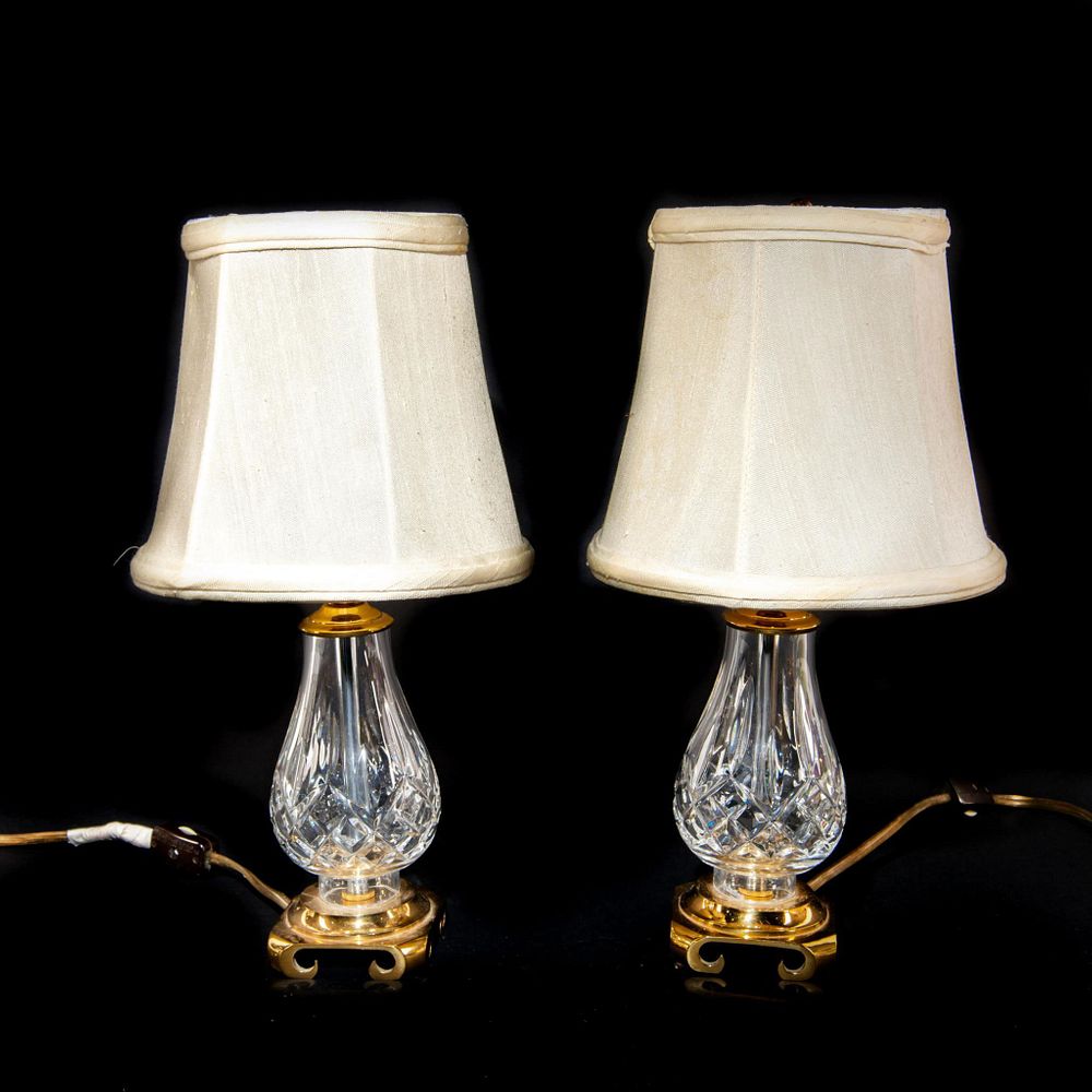 Pair Of Waterford Crystal Glass Lismore, Waterford Crystal Table Lamps Auction